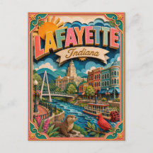 Estados PopCut Lafayette Indiana Arte de Papel
