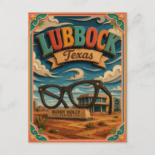 Postal Estados PopCut Lubbock Texas Arte de Papel