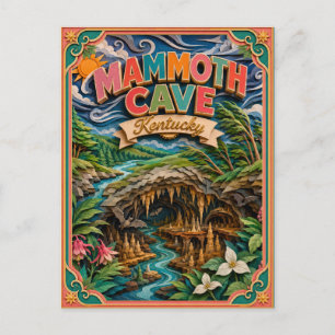 Postal Estados PopCut Mammoth Cave Kentucky Arte en Papel