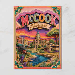 Postal Estados PopCut McCook Nebraska Arte de Papel
