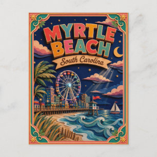 Postal Estados PopCut Myrtle Beach Carolina del Sur Arte
