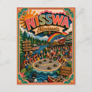 Postal Estados PopCut Nisswa Minnesota Arte de Papel