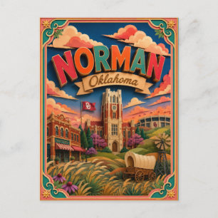 Postal Estados PopCut Norman Oklahoma Arte de Papel