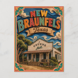 Postal Estados PopCut Nuevo Braunfels Texas Arte de Papel