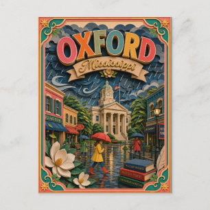 Postal Estados PopCut Oxford Mississippi Arte en Papel