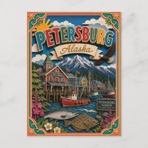 Postal Estados PopCut Petersburgo Arte de Papel Alaska