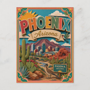 Postal Estados PopCut Phoenix Arizona Arte de Papel