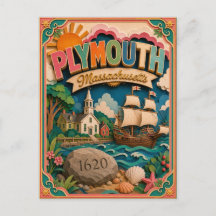 Estados PopCut Plymouth Massachusetts Arte en Pape