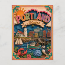 Estados PopCut Portland Maine Arte en Papel