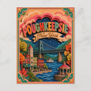 Postal Estados PopCut Poughkeepsie Nueva York Arte en Pap