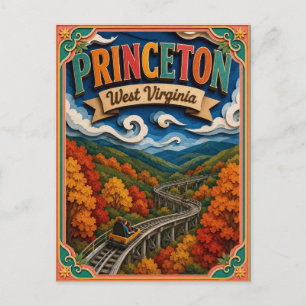 Postal Estados PopCut Princeton Virginia Occidental Arte