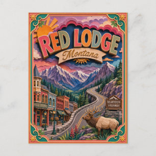 Postal Estados PopCut Red Lodge Montana Arte de Papel