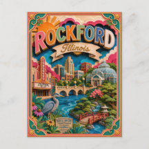 Estados PopCut Rockford Illinois Arte de Papel