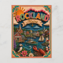 Postal Estados PopCut Rockland Maine Arte de Papel