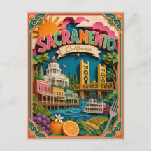 Estados PopCut Sacramento California Arte de Papel