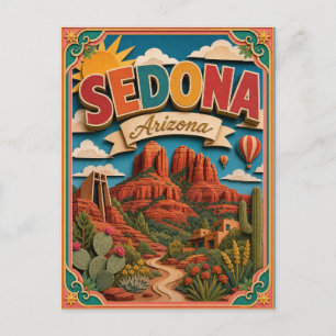 Postal Estados PopCut Sedona Arizona Arte de Papel