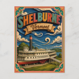Postal Estados PopCut Shelburne Vermont Arte en Papel