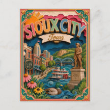 Estados PopCut Sioux City Iowa Arte en Papel