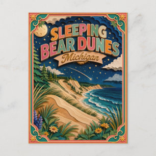 Postal Estados PopCut Sleeping Bear Dunes Michigan Arte