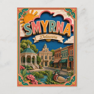 Postal Estados PopCut Smyrna Delaware Arte de Papel