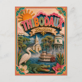 Postal Estados PopCut Thibodaux Louisiana Arte de Papel
