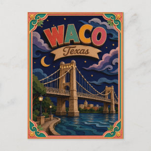 Postal Estados PopCut Waco Texas Arte de Papel