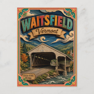 Postal Estados PopCut Waitsfield Vermont Arte de Papel