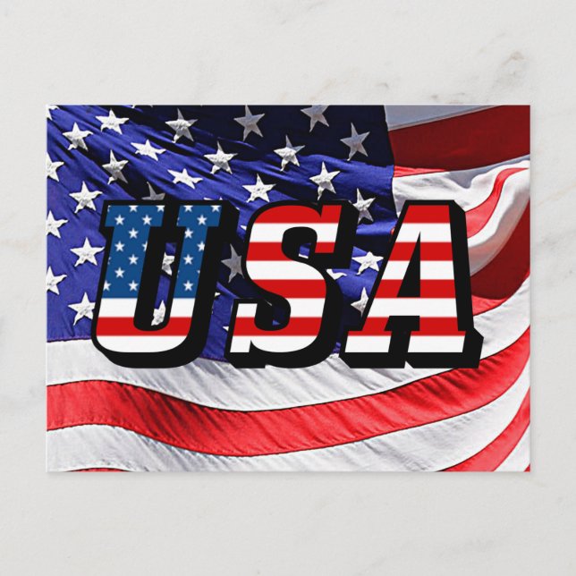 Postal Estados Unidos - Bandera estadounidense (Anverso)