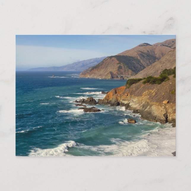Postal Estados Unidos, California, línea costera Big Sur (Anverso)