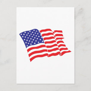 Postal Estados Unidos con bandera estadounidense