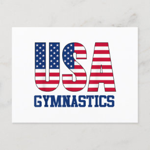 Postal Estados Unidos: Deportes de gimnasia con bandera e