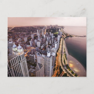 Postal Estados Unidos, Illinois, Chicago, Vista aérea del