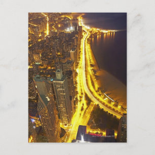 Postal Estados Unidos, Illinois, vista aérea de Chicago a