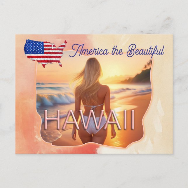 Postal Estados Unidos: La bella Hawai (Anverso)