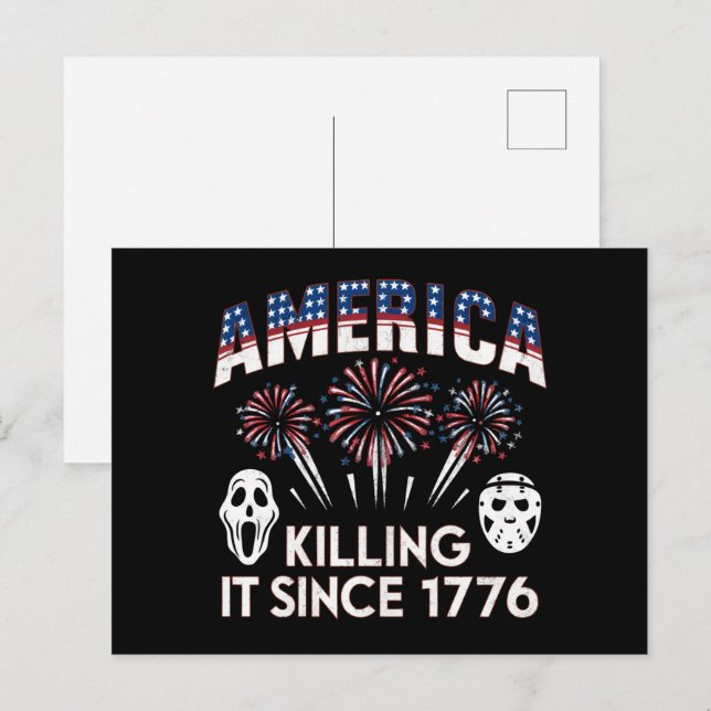 Postal Estados Unidos la mata desde el terror patriótico  (Anverso / Reverso)