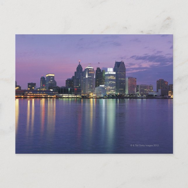 Postal Estados Unidos, Michigan, Skyline de Detroit, noch (Anverso)