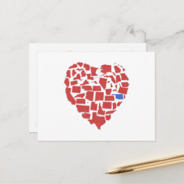 Postal Estados Unidos Mosaico del Corazón Oklahoma Rojo