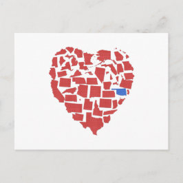 Postal Estados Unidos Mosaico del Corazón Oklahoma Rojo