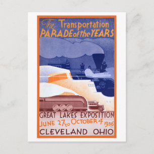 Postal Estados Unidos Ohio Expo Vintage Cartel restaurado