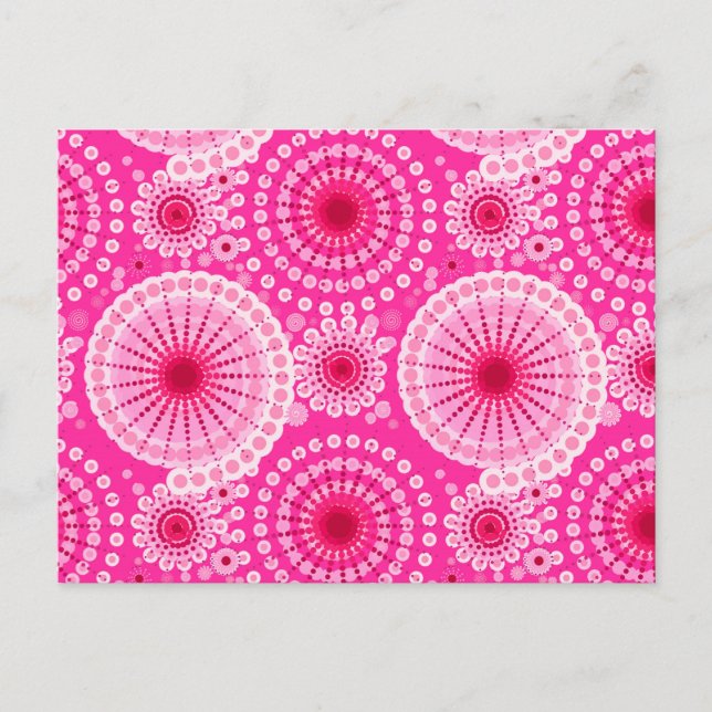 Postal Estallidos y ruedas rosadas de fucsia (Anverso)