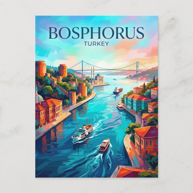 Postal Estambul - Bósforo Turquía (Anverso)