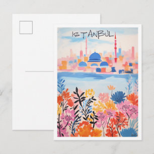 Postal Estambul Turquía Arte Viajes 