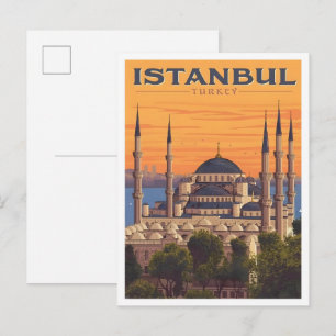 Postal Estambul Turquía Arte Vintage Viajes