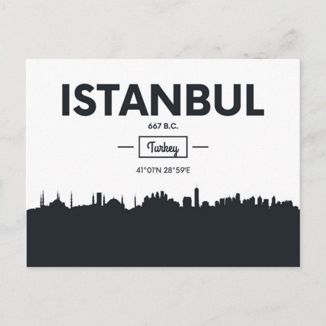 Postal Estambul, Turquía | Coordenadas urbanas (Anverso)
