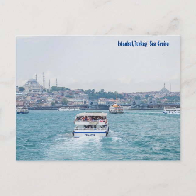 Postal Estambul Turquía, crucero por mar (Anverso)