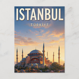 Postal 🕌 Estambul Turquía Mezquita Azul y vistas del Bós