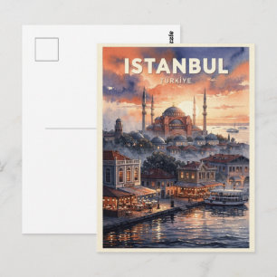 Postal Estambul Turquía Viaje Vintage