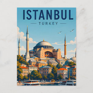 Postal Estambul Turquía Viajes Bósforo Santa Sofía