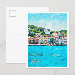 Postal Estambul, un hermoso paisaje de la ciudad de pintu