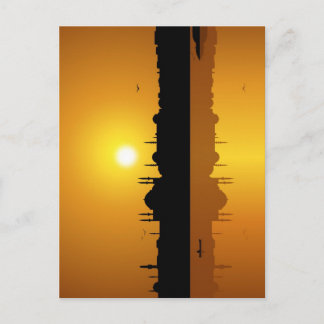 Postal Estambul y puesta de sol